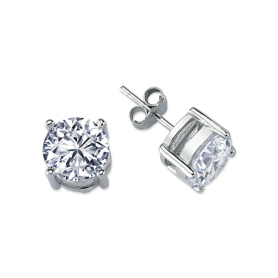 925 Silver 9mm Heavyweight CZ Set Studs Round