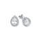 925 Silver CZ Set Pear Shape Halo Stud Earrings