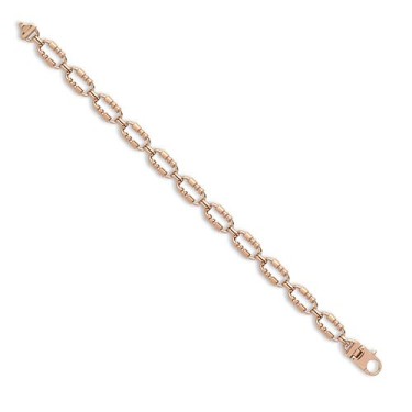 9ct Rose Solid Rectangular Link Chain Chain