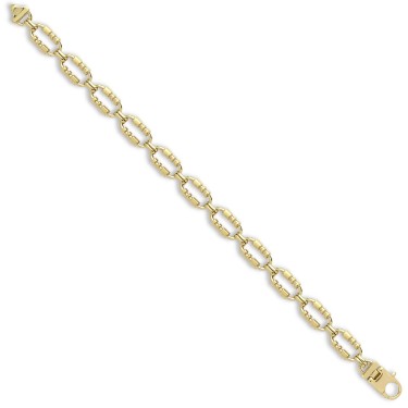 9ct Yellow Solid Rectangular Link Chain Chain