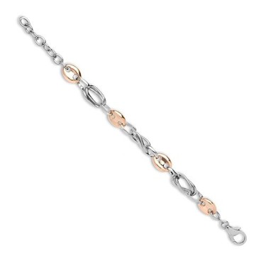 14ct White and Rose Solid Bi Colour Celtic Anchor Chain Chain