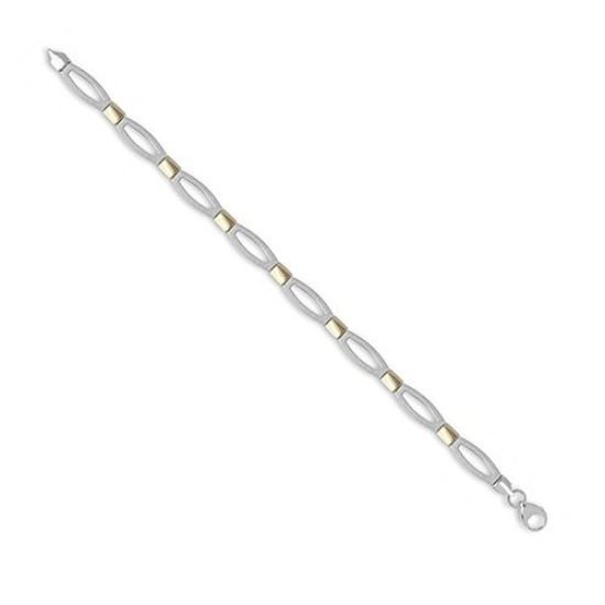 14ct White and Yellow Solid Bi Colour Bracelet