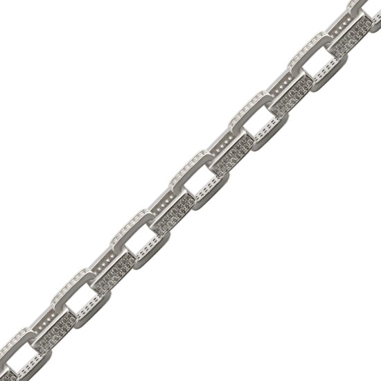 9ct White Gold CZ Set Paper Chain