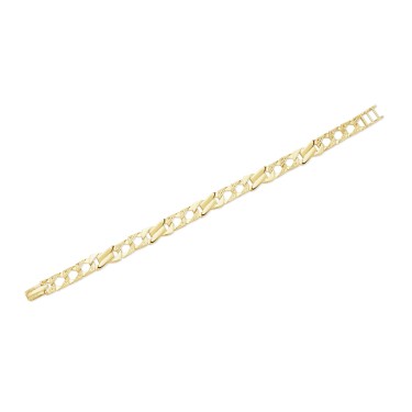9ct Parallel and Patterned Link Curb Bracelet
