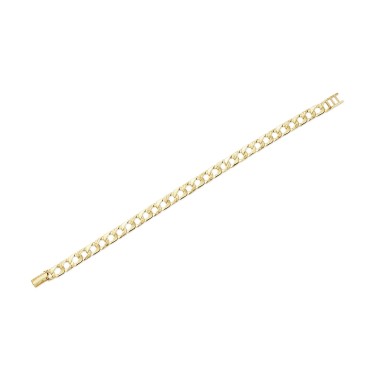 9ct Patterned & Plain Curb Bracelet 7.0mm