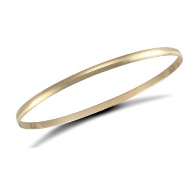 9ct Yellow Gold 3mm D-Shaped Slave Bangle