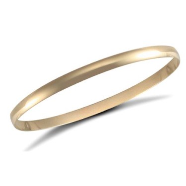 9ct Yellow Gold 4mm D-Shaped Slave Bangle