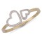 9ct Yellow Gold Hinged Cubic Zirconia Heart Bangle