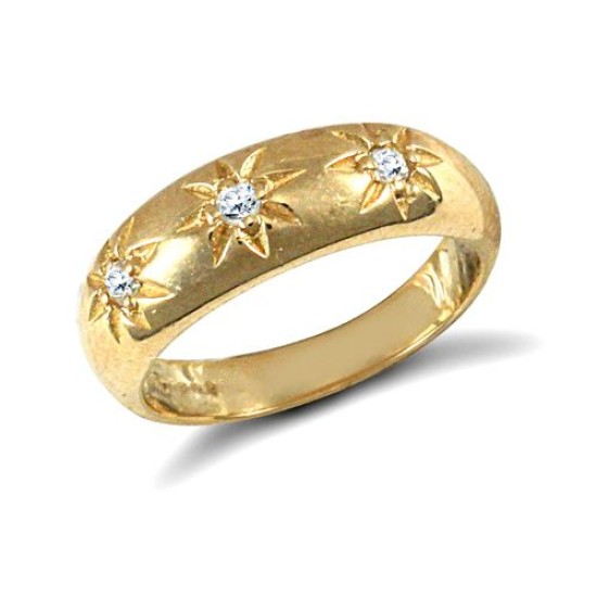 9ct Yellow Gold Cubic Zirconia Childrens Ring