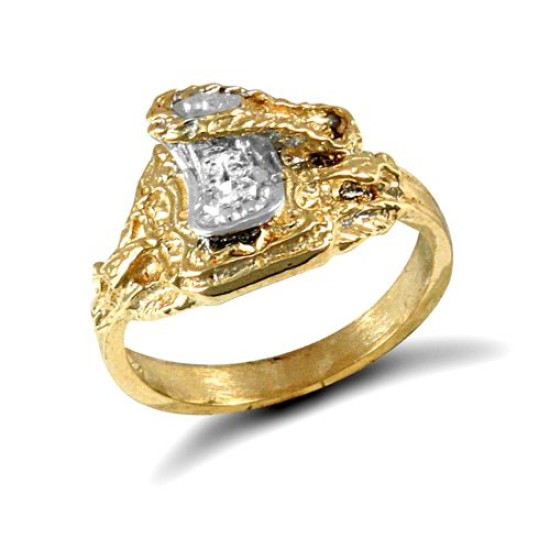 9ct Yellow Gold Cubic Zirconia Childrens Saddle Ring