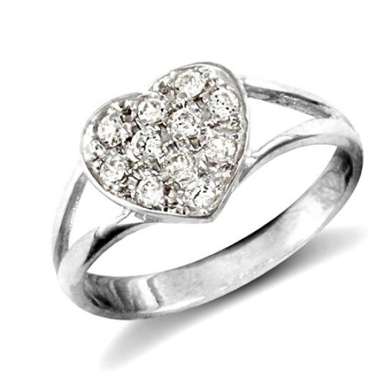 9ct White Gold Cubic Zirconia Childrens Ring