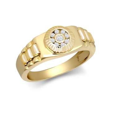 9ct Yellow Gold Child's CZ Set Watch Strap & Bezel Ring