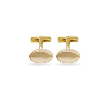 9ct Yellow Gold Oval Cufflinks
