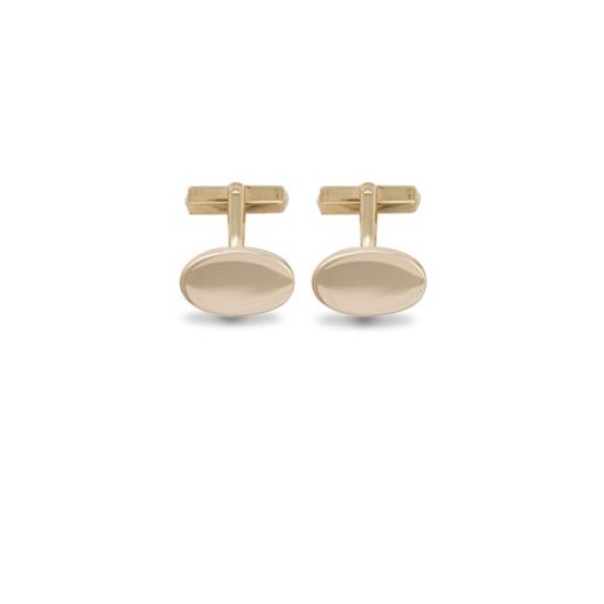 9ct Yellow Gold Oval Cufflinks