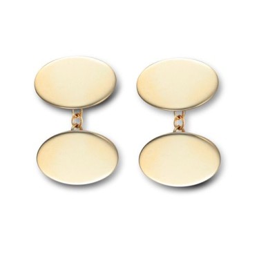 9ct Yellow Gold Cufflinks Oval