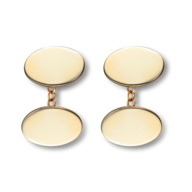 9ct Yellow Gold Cufflinks Oval
