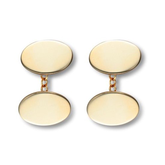 9ct Yellow Gold Cufflinks Oval