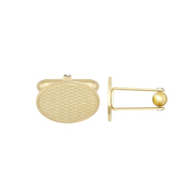 9ct Yellow Gold Oval Engine Turned Cufflinks| Swivel Backs