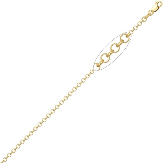 JN Jewellery 9ct Yellow Gold Round Belcher 2.6mm Gauge Pendant Chain