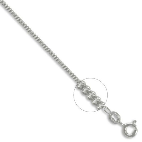 9ct White Gold Diamond Cut Curb 1.4mm Gauge Pendant Chain