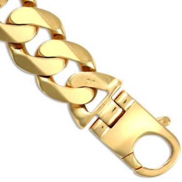 9ct Yellow Gold Traditional Heavy Weight Curb Link 16mm Gauge Bracelet
