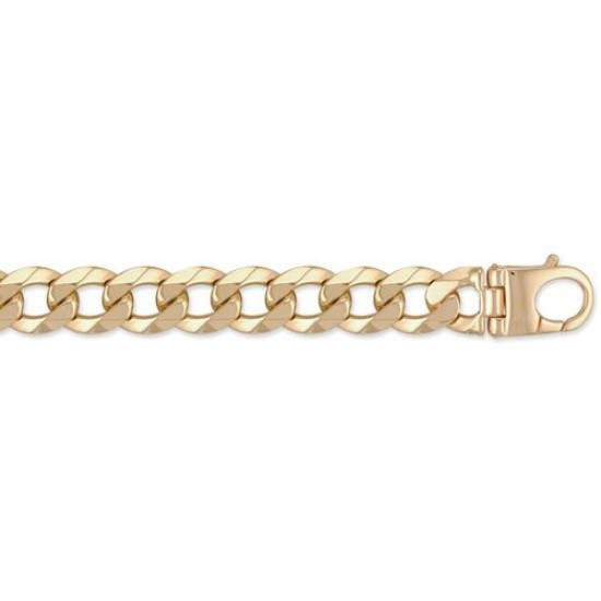 9ct Yellow Gold Traditional Heavy Weight Curb Link 17.5mm Gauge Chain