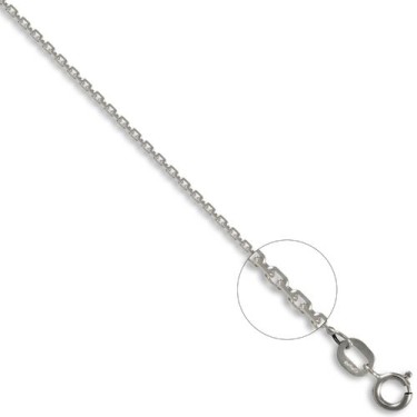 9ct White Gold Diamond Cut Concertina Trace 1.2mm Gauge Pendant Chain