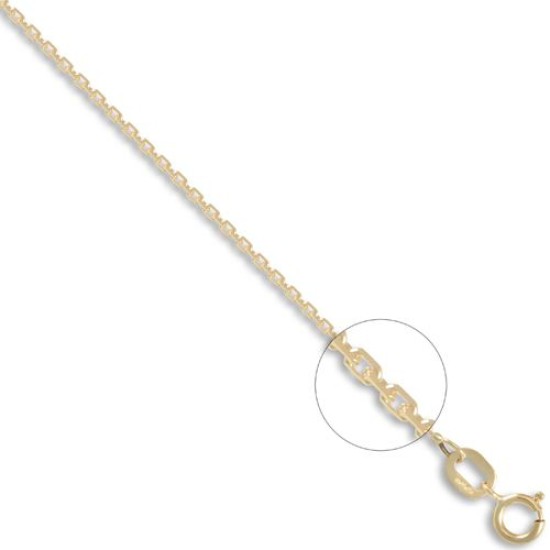 9ct Yellow Gold Concertina Trace 1.2mm Gauge Pendant Chain