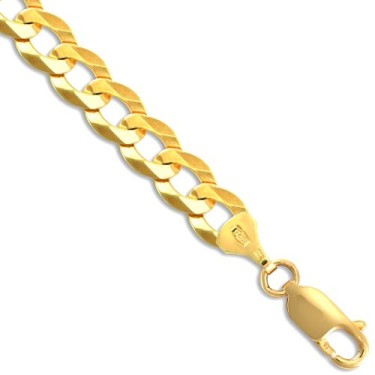 9ct Yellow Gold Flat Curb 7mm Gauge Bracelet