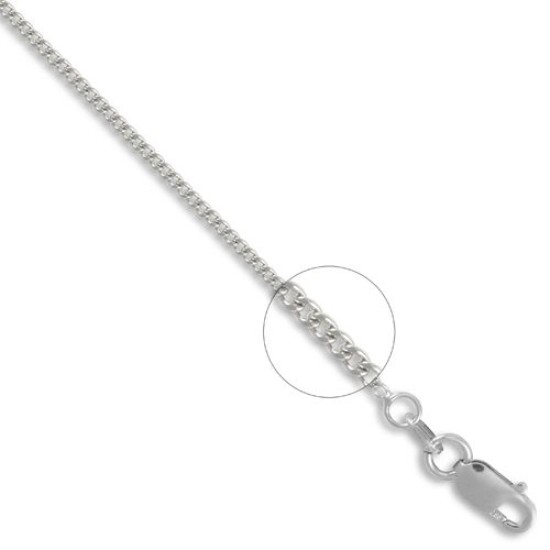 18ct White Gold Curb 1.5mm Gauge Pendant Chain
