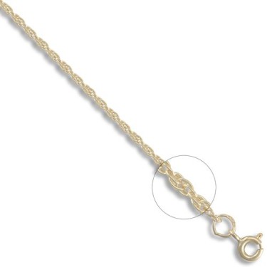 9ct Yellow Gold Prince of Wales 2mm Gauge Pendant Chain
