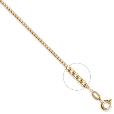 9ct Yellow Gold Flat Curb 1.5mm Gauge Pendant Chain
