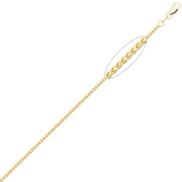 JN Jewellery 9ct Yellow Gold Franco Chain Dia Cut 8 Side 1.9mm Gauge Pendant Chain