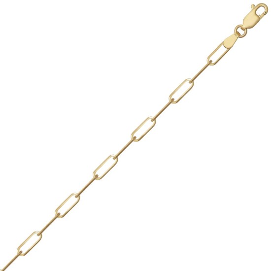 9ct Yellow Gold Paperclip 3.0mm Gauge Bracelet