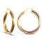 9ct 3 Colour Gold Twist Hoop Earrings