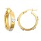 9ct Yellow & White Gold 4mm Hoop Earring