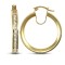 9ct Yellow Gold Channel Set Hoop Earrings
