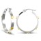 9ct Yellow & White Gold 3mm Hoop Earring