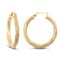 9ct Yellow Gold Frosted Hoop Earrings