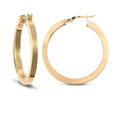 9ct Yellow Gold Square Hoop Earrings