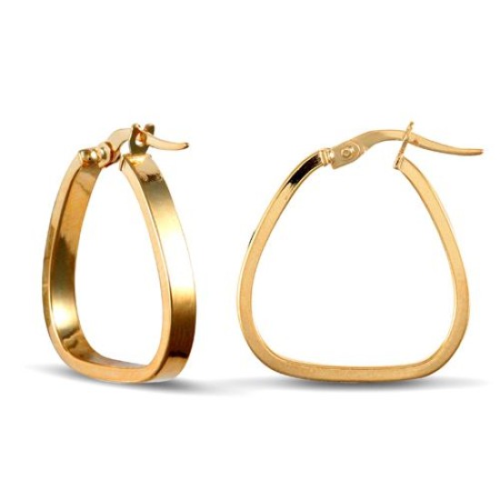 9ct Yellow Gold Super Light Triangle Earrings