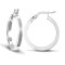 9ct White Gold Square Tube Hoop Earrings