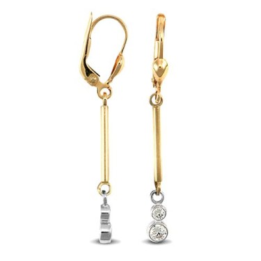 9ct Yellow And White Gold Drop Earrings