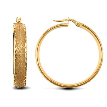 9ct Yellow Gold Court Hoop Earrings