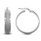 9ct White Gold Court Hoop Earrings