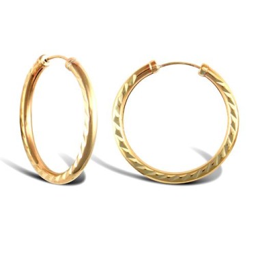 9ct Yellow Gold Hoop Earrings