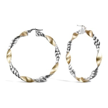 9ct Yellow & White Gold Hoop Earrings