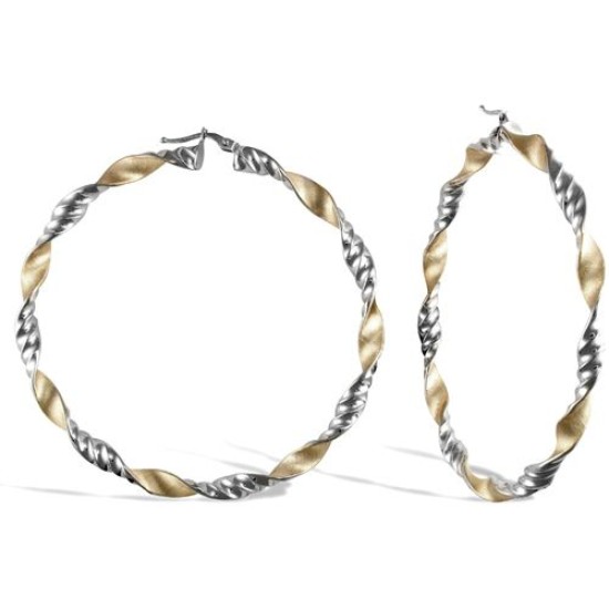9ct Yellow & White Gold Hoop Earrings