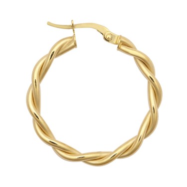 9ct Yellow Double Tubed Polished hoop earring