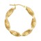 9ct Yellow Greek Key hoop earring